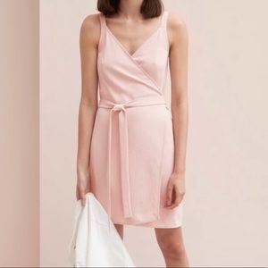 EVERLANE  PINK JAPANESE GO WEAVE TANK WRAP DRESS IN A SIZE 6